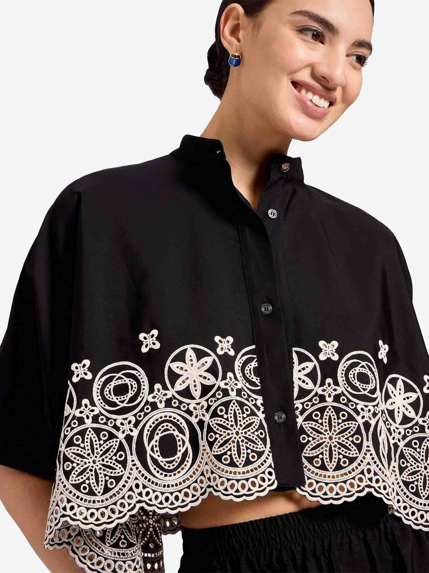 LaDoubleJ Mujer Barcelona Blusa Mini Foulard color Blanco Y Negro sku 701-002440 01 - Foto 4