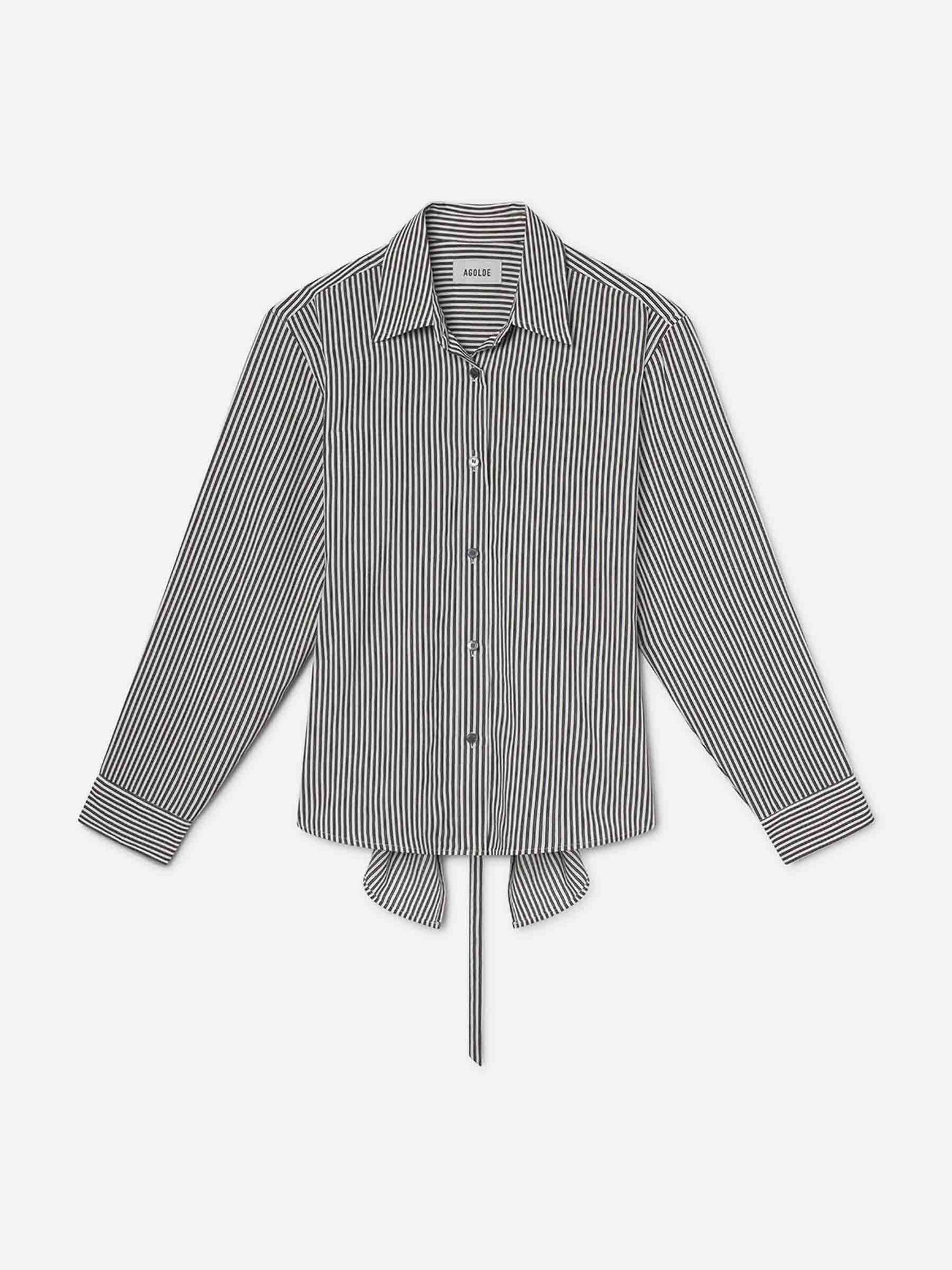 Outlet online Agolde Mujer Camisa Listada Theo color Blanco Y Negro sku 701-002471 01 - Foto 1