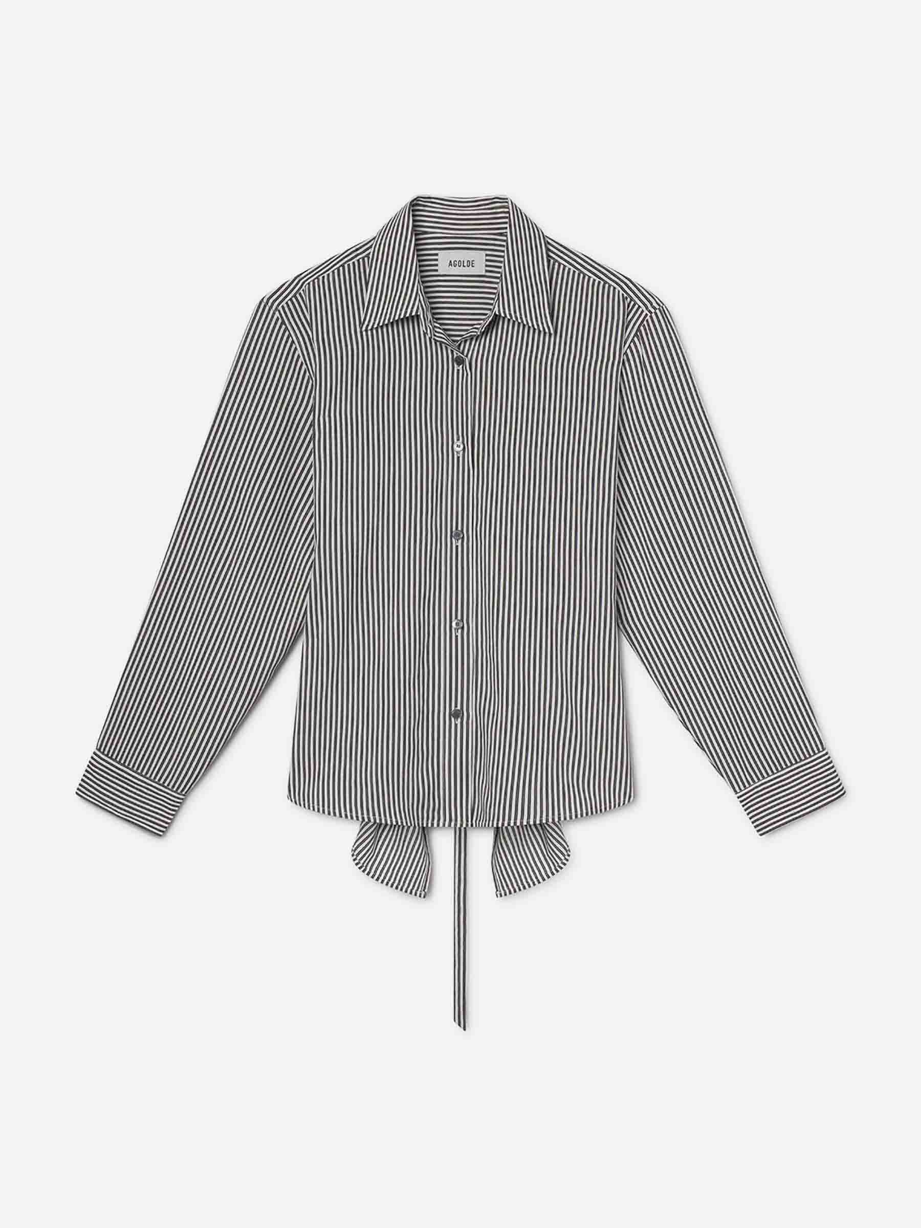 Outlet online Agolde Mujer Camisa Listada Theo color Blanco Y Negro sku 701-002471 01 - Foto 1