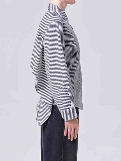 Outlet online Agolde Mujer Camisa Listada Theo color Blanco Y Negro sku 701-002471 01 - Foto 4