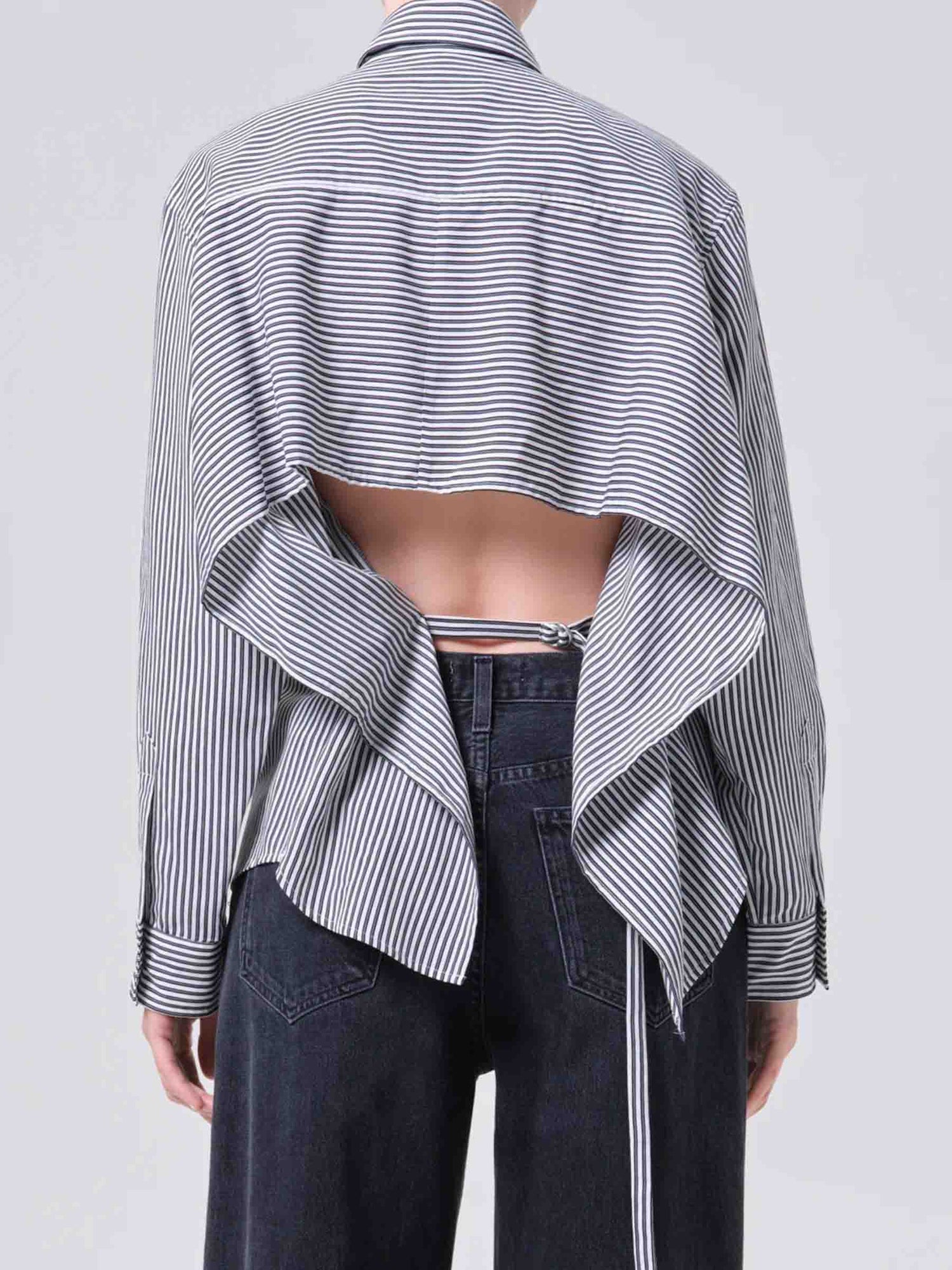 Outlet online Agolde Mujer Camisa Listada Theo color Blanco Y Negro sku 701-002471 01 - Foto 5