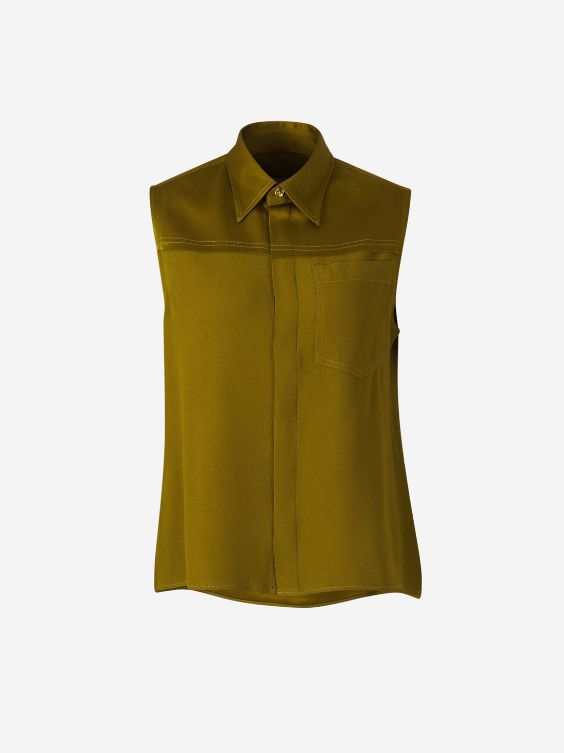 Ami Paris Mujer Barcelona Blusa Crepé Botones color Verde sku 702-000462 02 - Foto 1