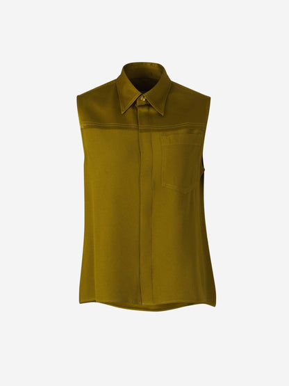Ami Paris Mujer Barcelona Blusa Crepé Botones color Verde sku 702-000462 02 - Foto 1