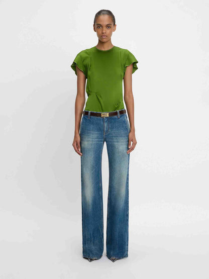 Victoria Beckham Mujer Barcelona Blusa Plisado Asimétrico color Verde sku 702-000485 01 - Foto 2