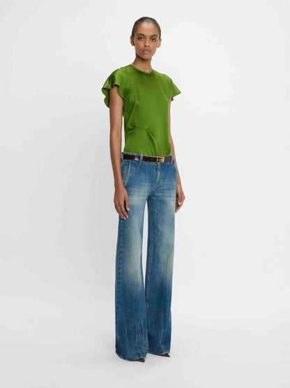 Victoria Beckham Mujer Barcelona Blusa Plisado Asimétrico color Verde sku 702-000485 01 - Foto 3