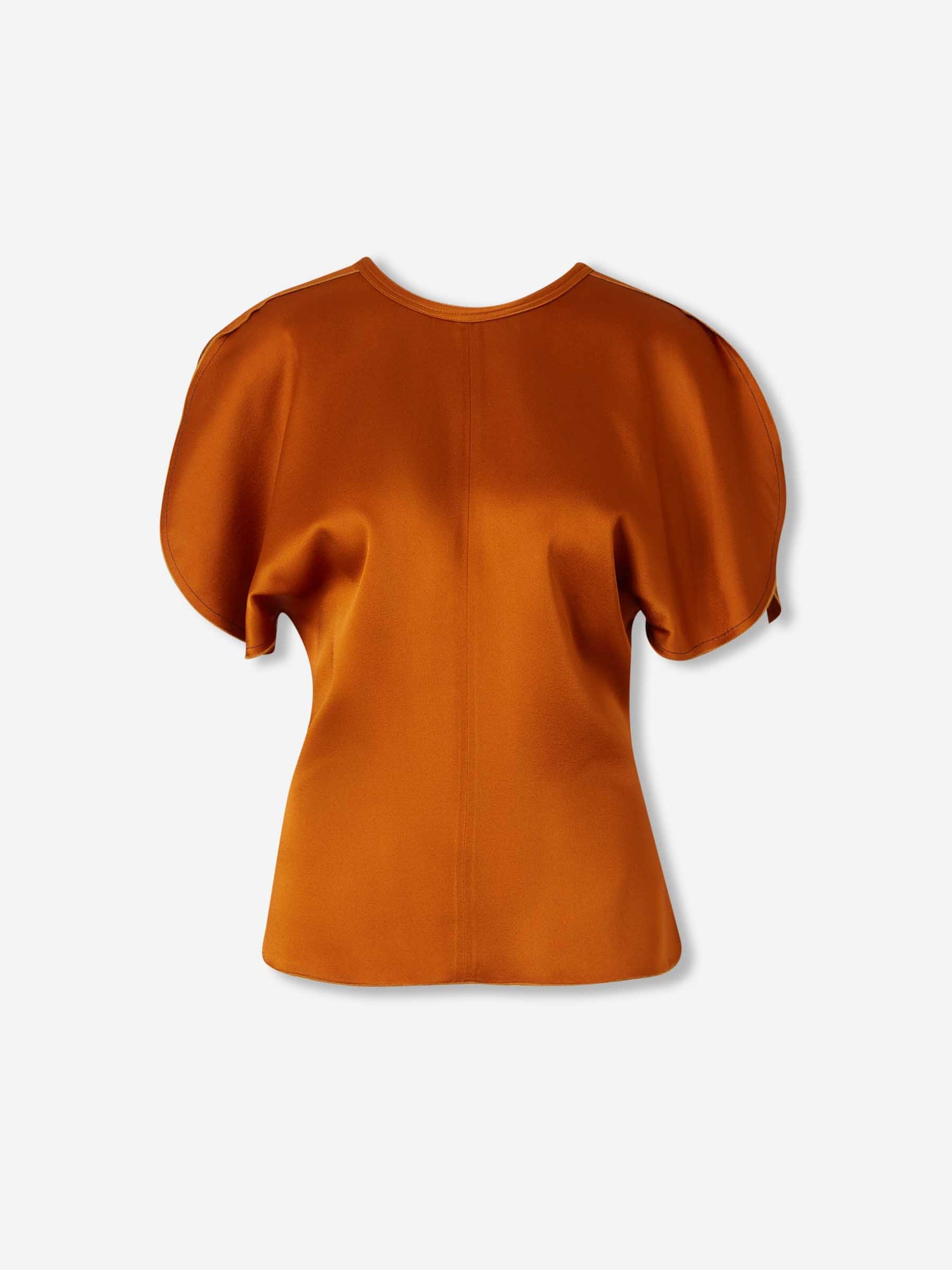 Outlet online Victoria Beckham Mujer Blusa Satén Drapeada color Naranja Oscuro sku 702-000504 01 - Foto 1