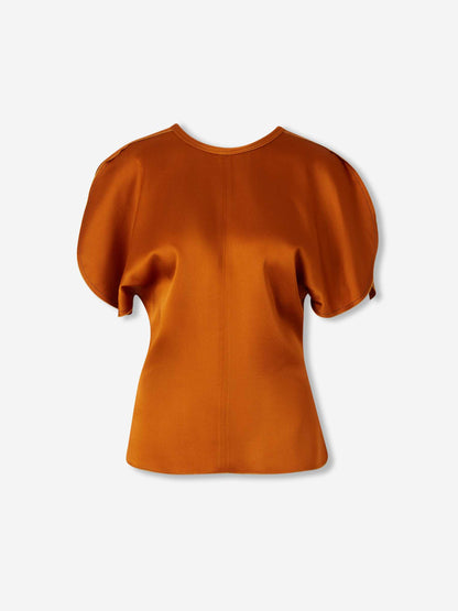 Outlet online Victoria Beckham Mujer Blusa Satén Drapeada color Naranja Oscuro sku 702-000504 01 - Foto 1