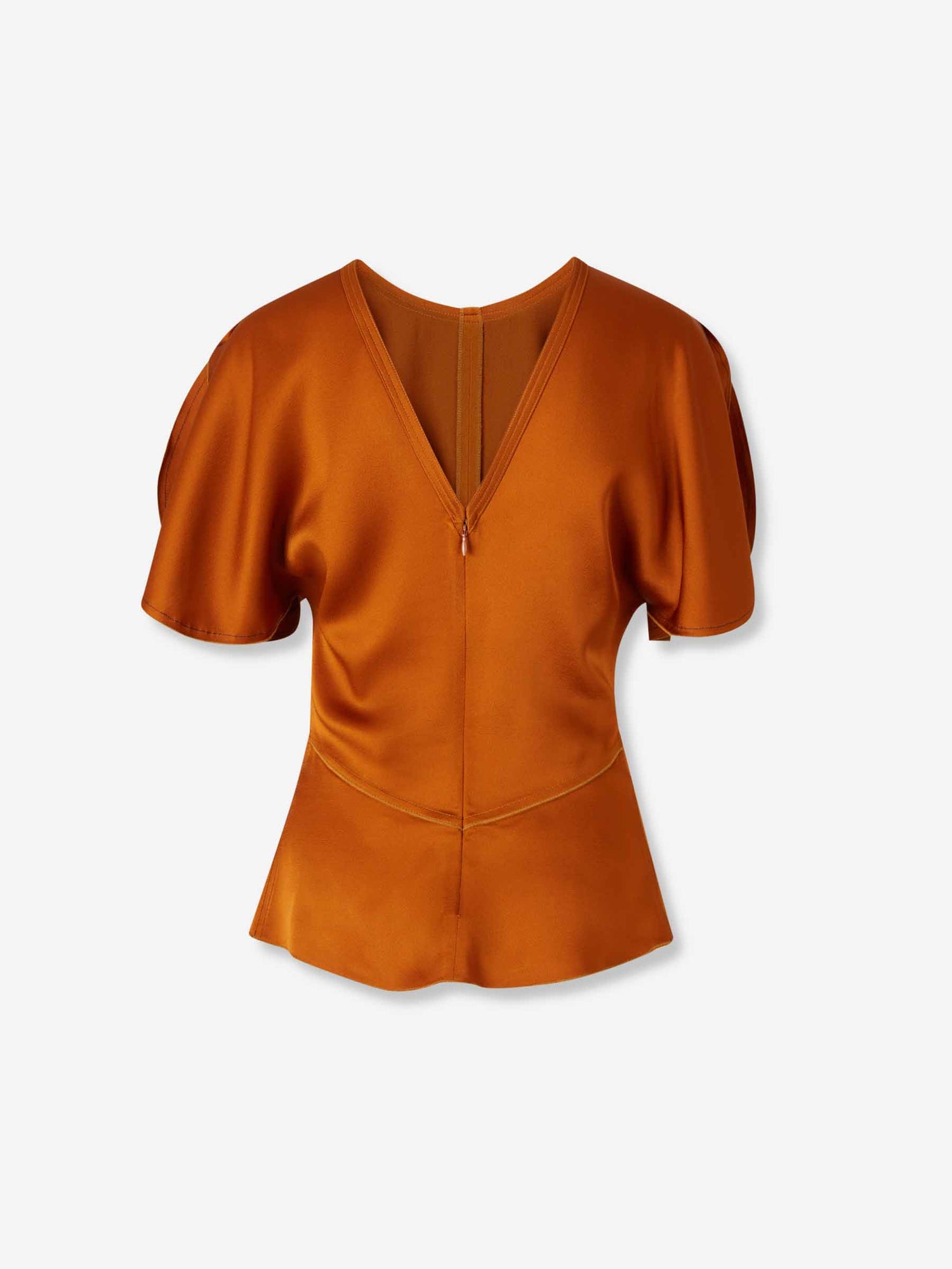 Outlet online Victoria Beckham Mujer Blusa Satén Drapeada color Naranja Oscuro sku 702-000504 01 - Foto 2