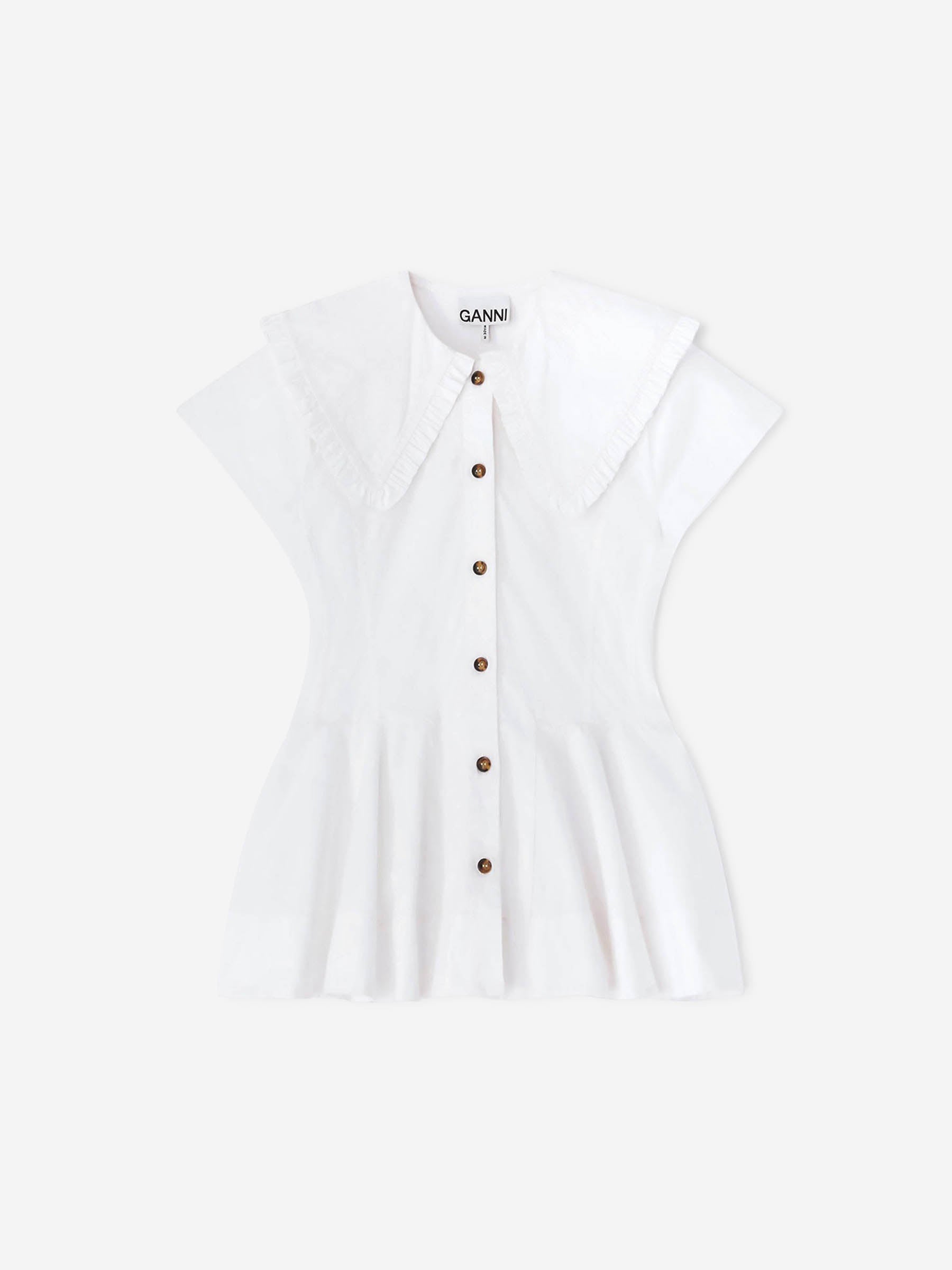 Outlet online Ganni Mujer Blusa Volantes color Blanco sku 702-000513 01 - Foto 1