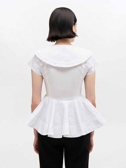 Outlet online Ganni Mujer Blusa Volantes color Blanco sku 702-000513 01 - Foto 3