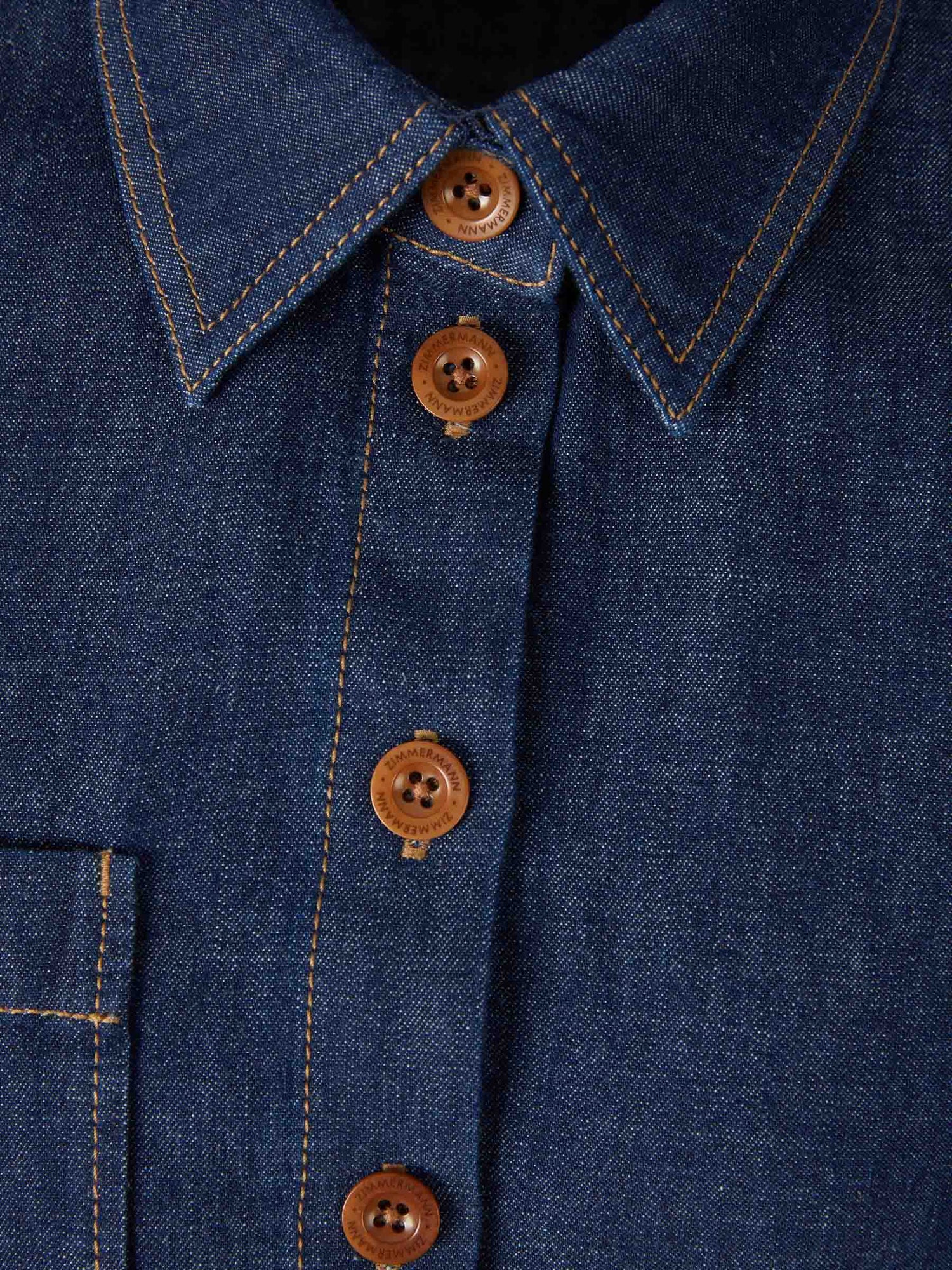 Outlet online Zimmermann Mujer Camisa Denim Rhiannon color Azul Denim sku 702-000515 01 - Foto 3