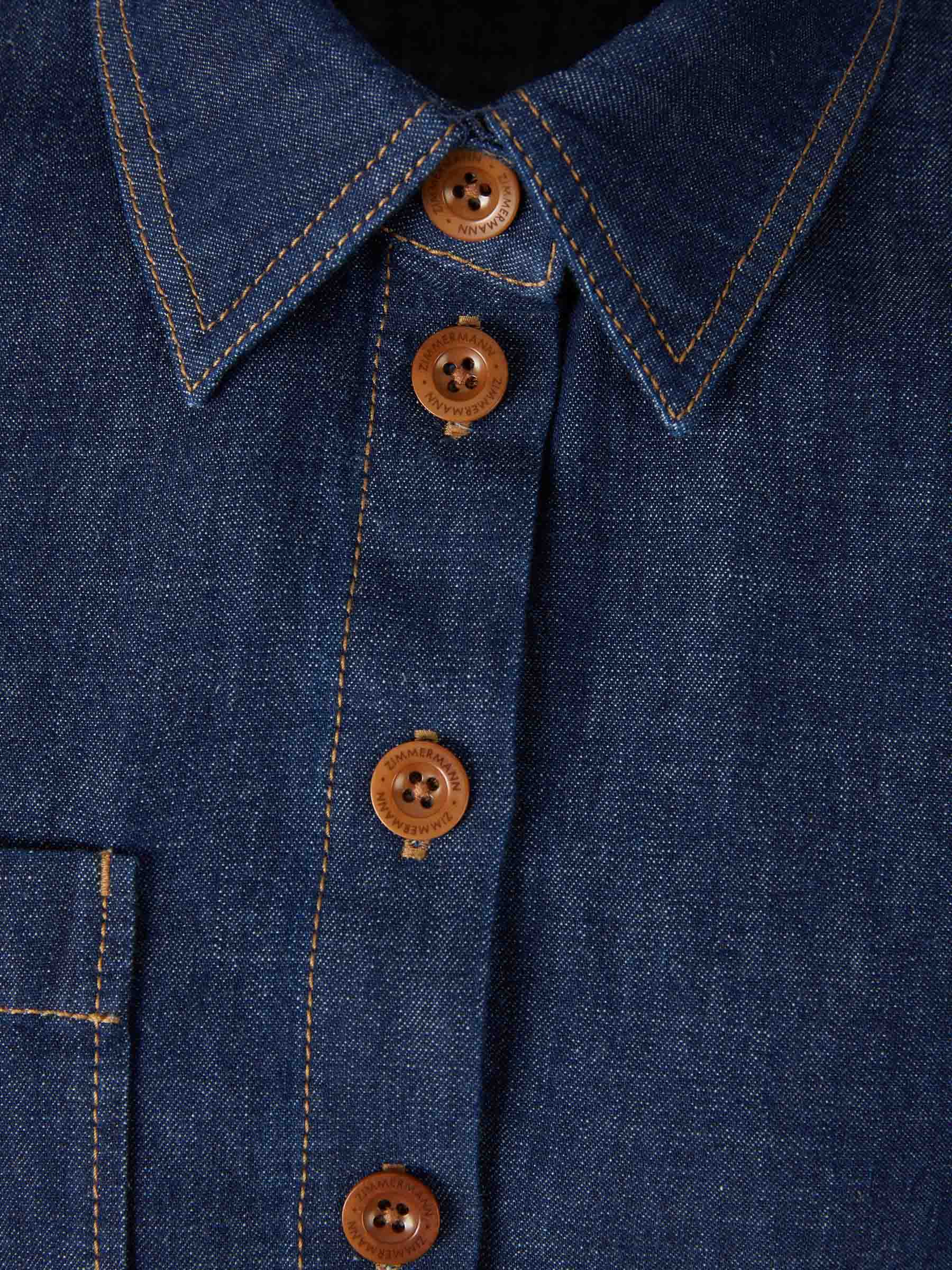 Outlet online Zimmermann Mujer Camisa Denim Rhiannon color Azul Denim sku 702-000515 01 - Foto 3