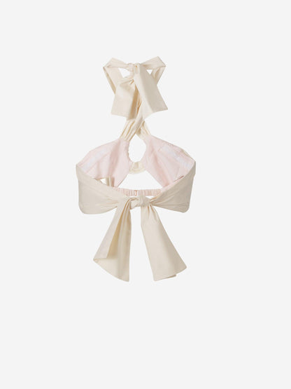 Outlet online Johanna Ortiz Mujer Top Algodón Lazo color Marfil sku 703-002007 01 - Foto 2