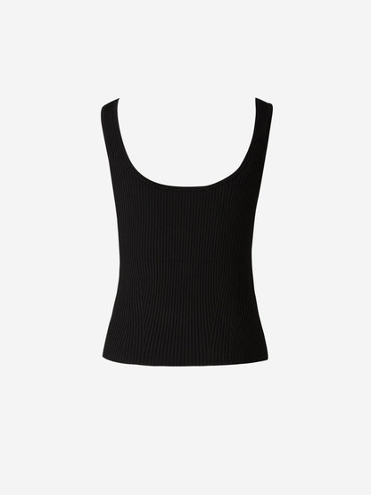 Outlet online Zimmermann Mujer Top Punto Acanalado color Negro sku 703-002056 02 - Foto 2
