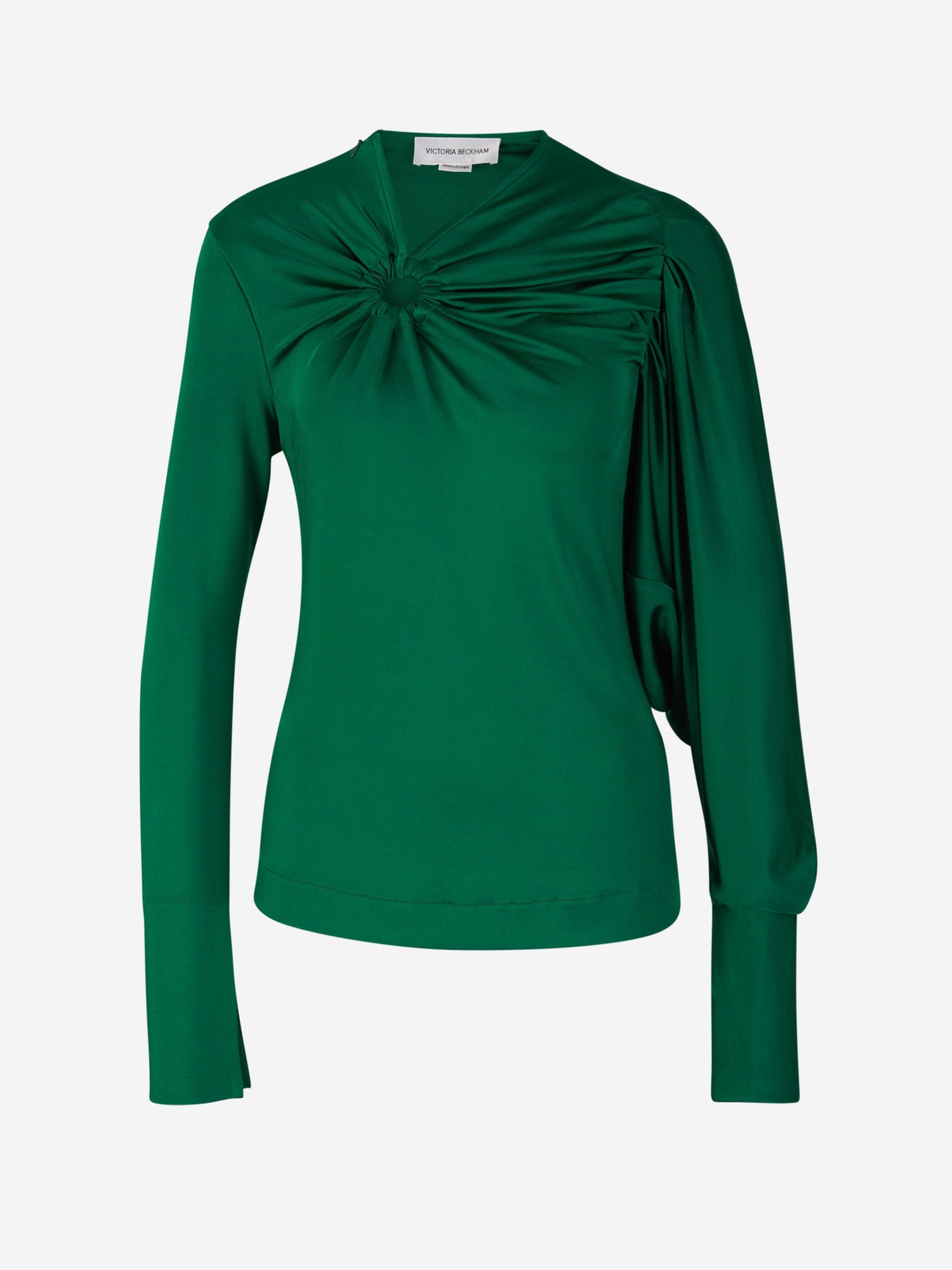 Outlet online Victoria Beckham Mujer Top Detalle Fruncido color Verde Oscuro sku 703-002081 01 - Foto 1
