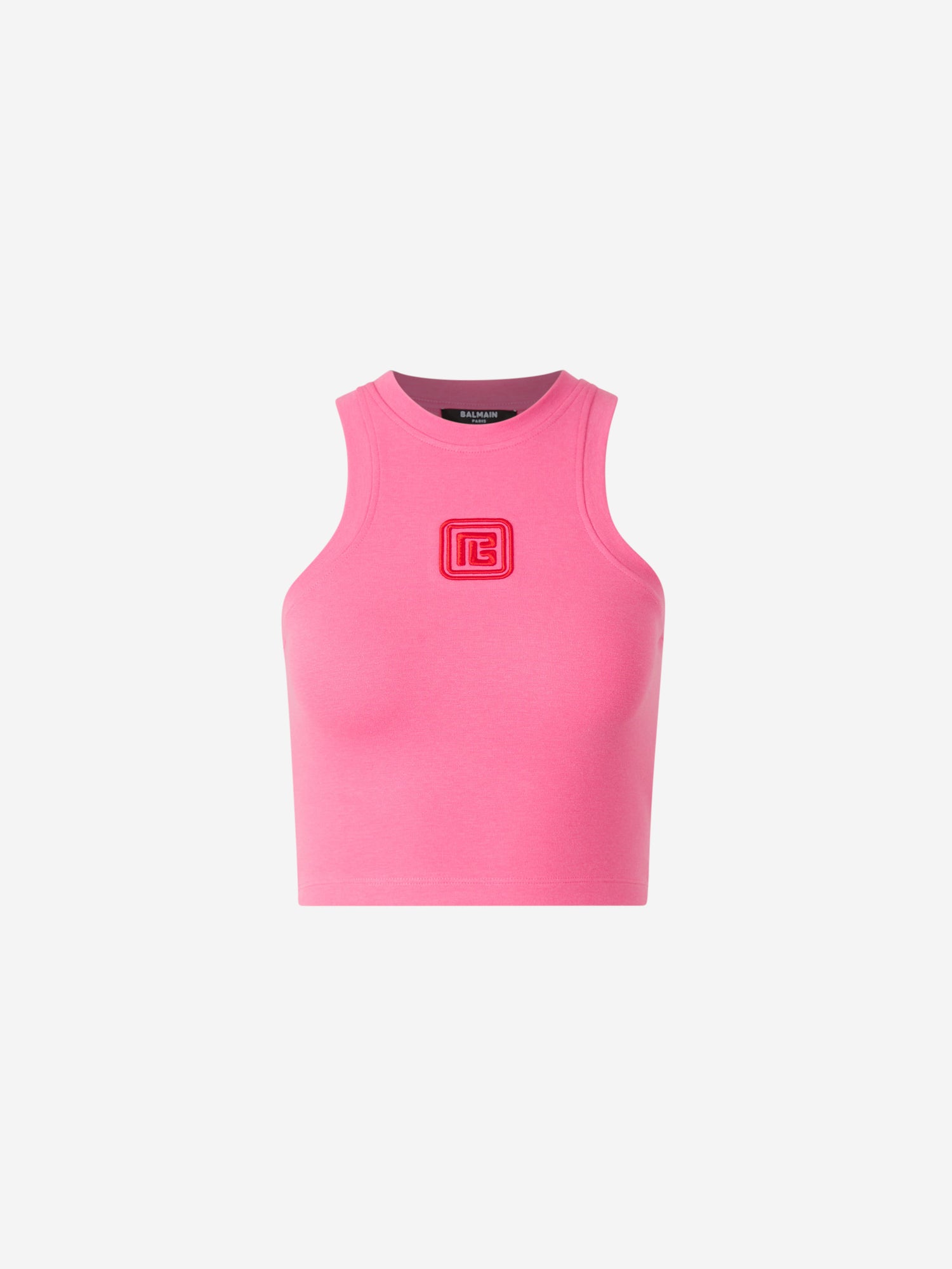 Outlet online Balmain Mujer Top Cropped Logo color Rosa sku 703-002195 01 - Foto 1