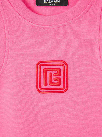 Outlet online Balmain Mujer Top Cropped Logo color Rosa sku 703-002195 01 - Foto 3