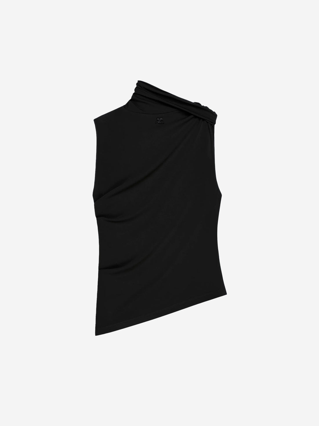Courrèges Mujer Barcelona Top Jersey Drapeado color Negro sku 703-002300 01 - Foto 1