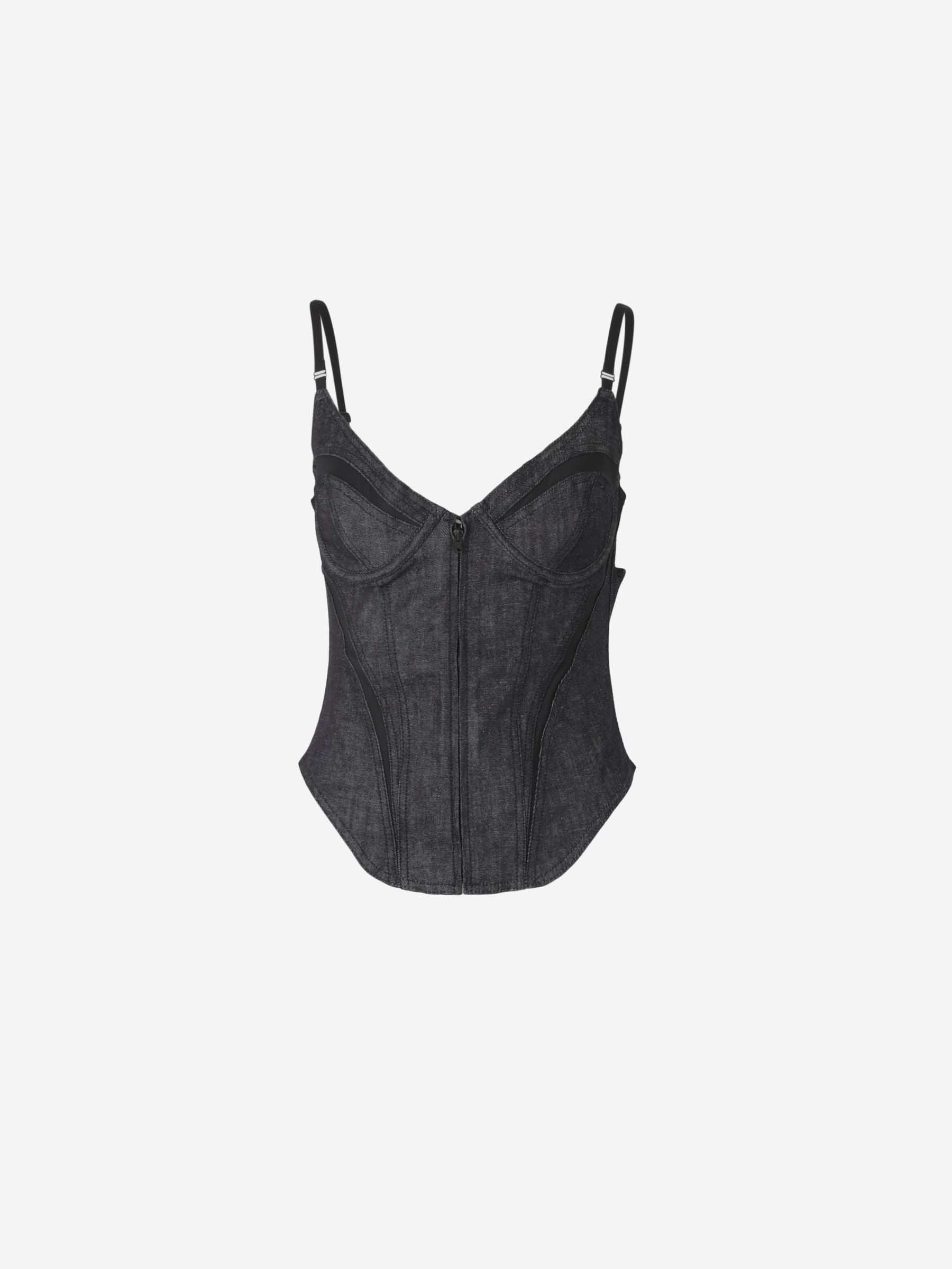Outlet online Mugler Mujer Top Corsé Denim color Azul Denim Oscuro sku 703-002315 01 - Foto 1