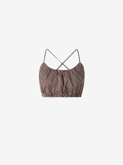 Staud Mujer Barcelona Top Listado Hamaca color Marrón Oscuro sku 703-002350 01 - Foto 1