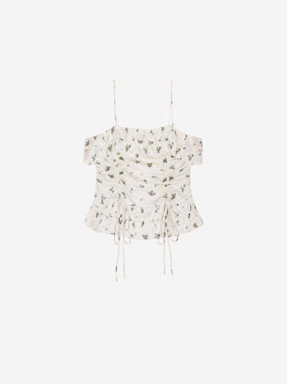 Ganni Mujer Barcelona Top Satén Estampado color Blanco sku 703-002362 01 - Foto 1