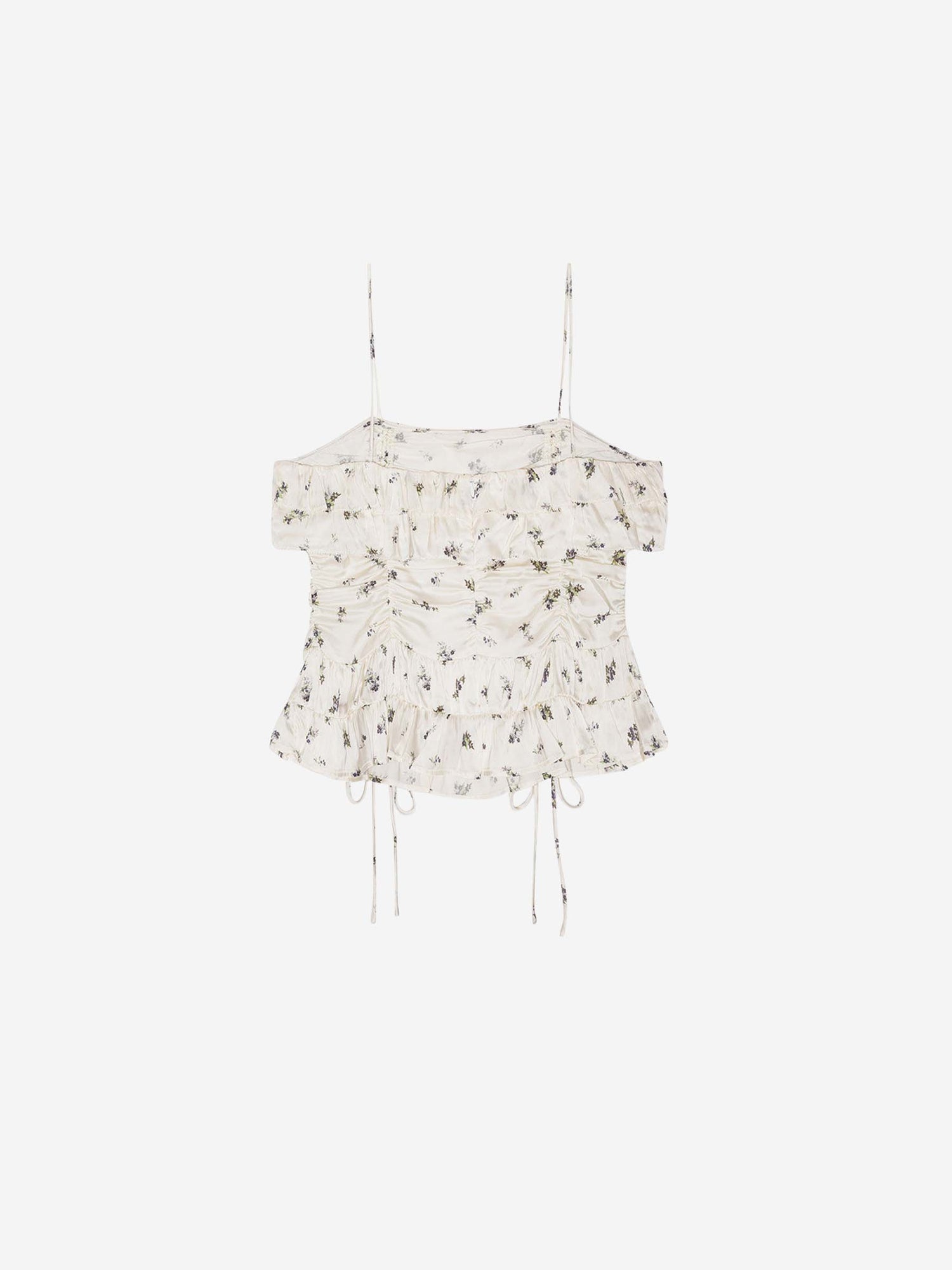 Ganni Mujer Barcelona Top Satén Estampado color Blanco sku 703-002362 01 - Foto 3