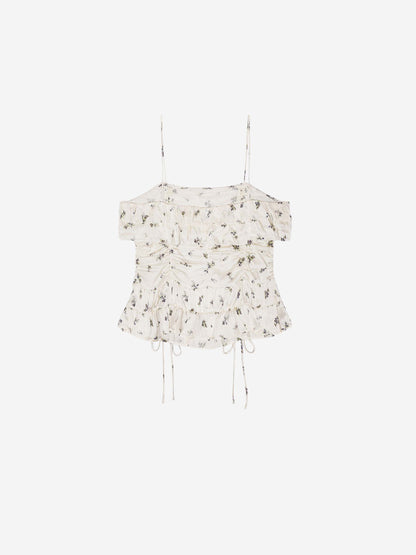 Ganni Mujer Barcelona Top Satén Estampado color Blanco sku 703-002362 01 - Foto 3