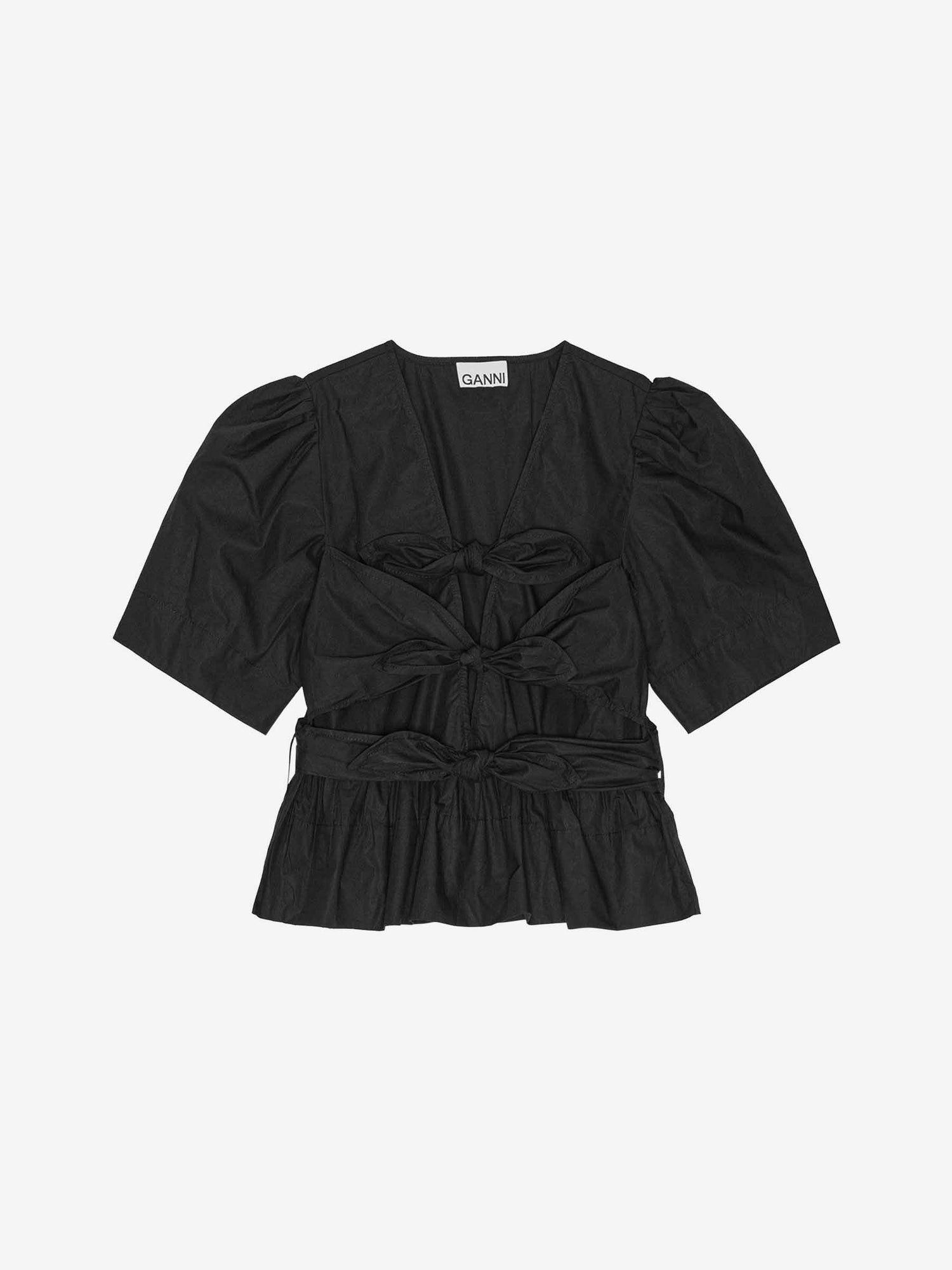 Outlet online Ganni Mujer Top Nudos Algodón color Negro sku 703-002363 01 - Foto 1