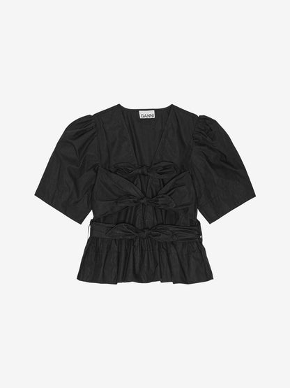 Outlet online Ganni Mujer Top Nudos Algodón color Negro sku 703-002363 01 - Foto 1