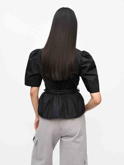 Outlet online Ganni Mujer Top Nudos Algodón color Negro sku 703-002363 01 - Foto 3