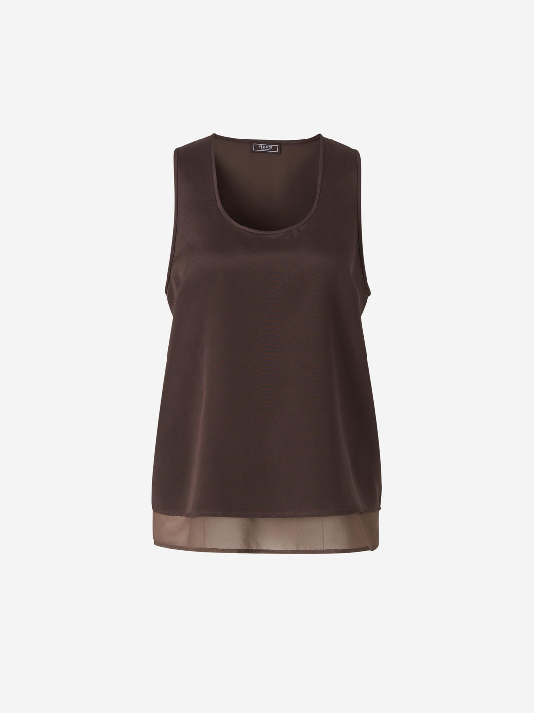 Peserico Mujer Barcelona Top Crepé Seda color Marrón Oscuro sku 703-002400 01 - Foto 1