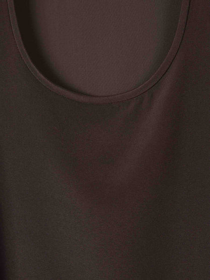 Peserico Mujer Barcelona Top Crepé Seda color Marrón Oscuro sku 703-002400 01 - Foto 3