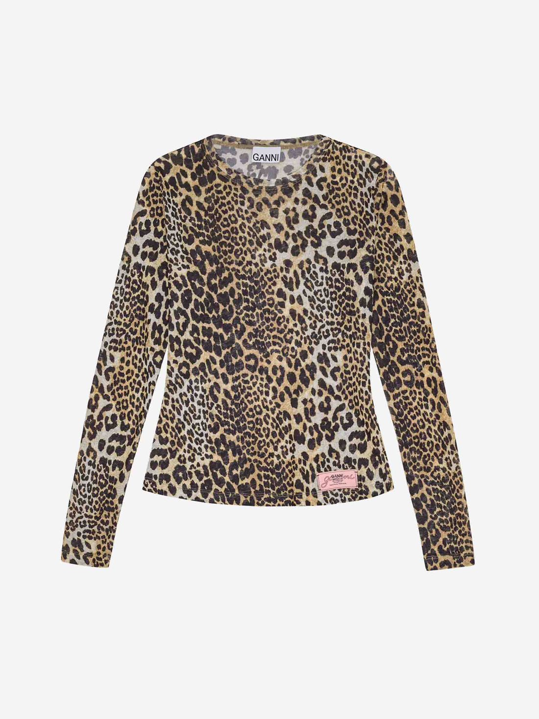Outlet online Ganni Mujer Camiseta Mesh Estampado color Leopardo sku 703-002403 01 - Foto 1