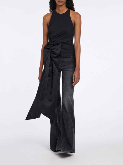 Outlet online Dorothee Schumacher Mujer Top Drapeado Lazo color Negro sku 703-002439 01 - Foto 2