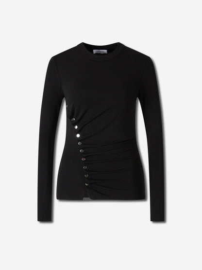 Outlet online Rabanne Mujer Jersey ajustado con botones color Negro sku 703-002462 01 - Foto 1