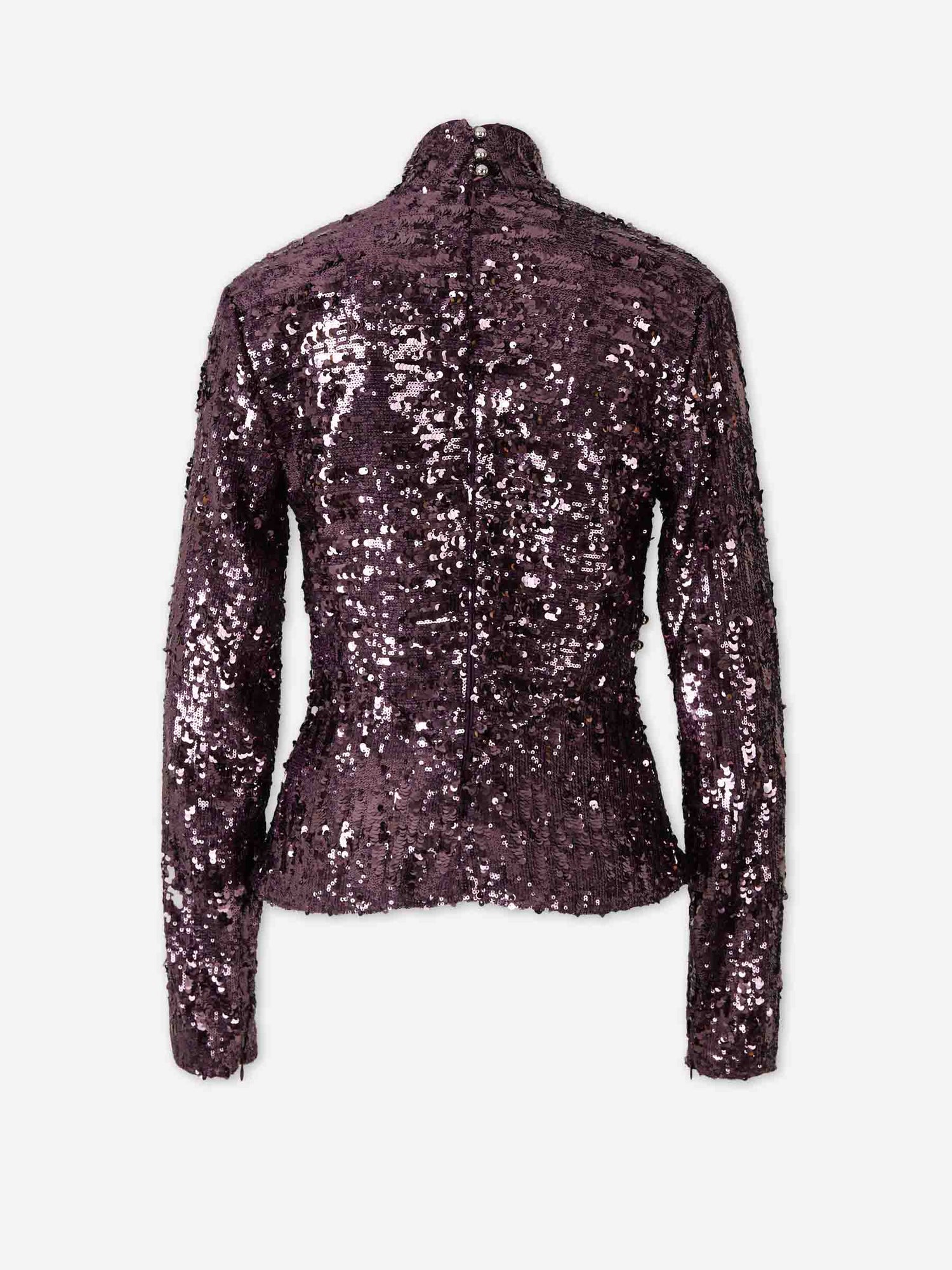 Outlet online Rabanne Mujer Top Sequin color Violeta sku 703-002466 01 - Foto 2