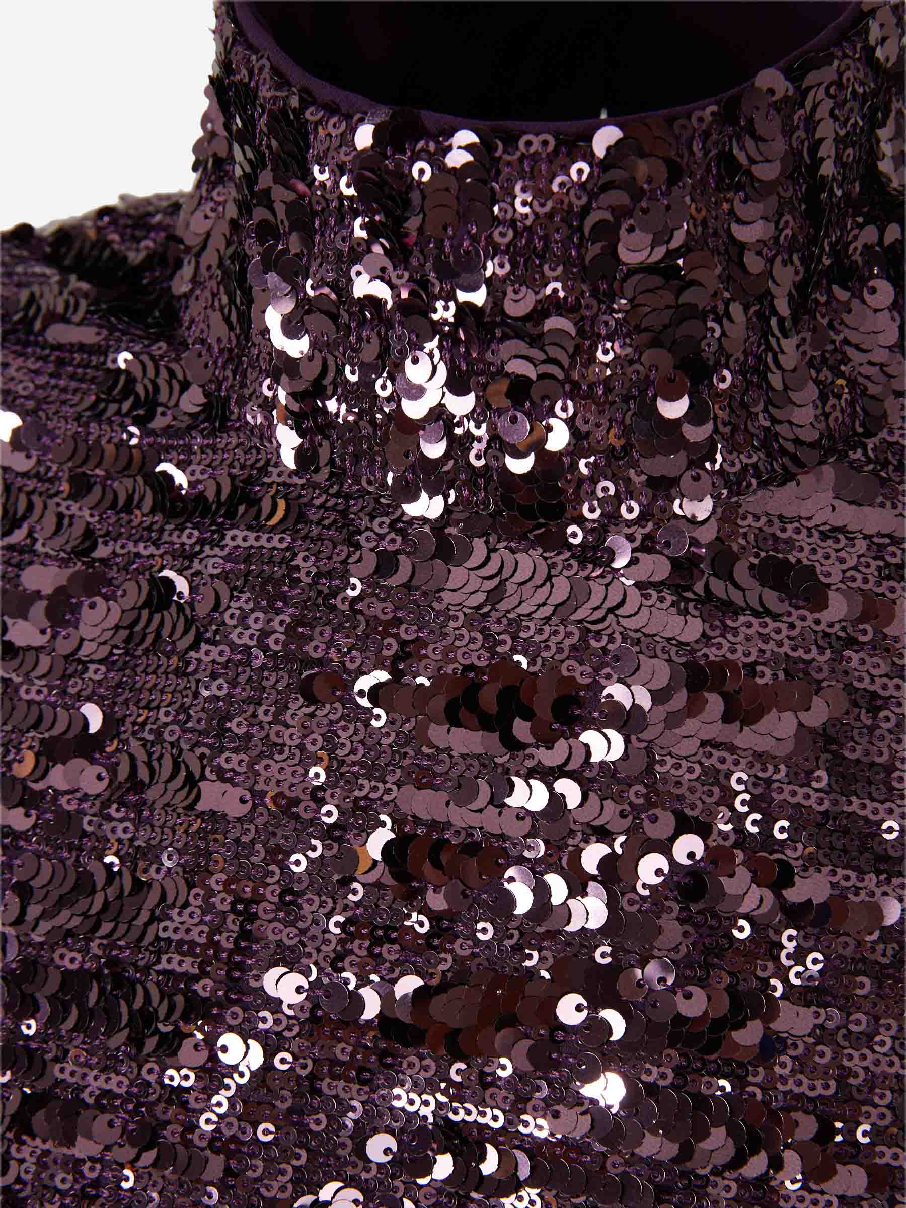 Outlet online Rabanne Mujer Top Sequin color Violeta sku 703-002466 01 - Foto 3