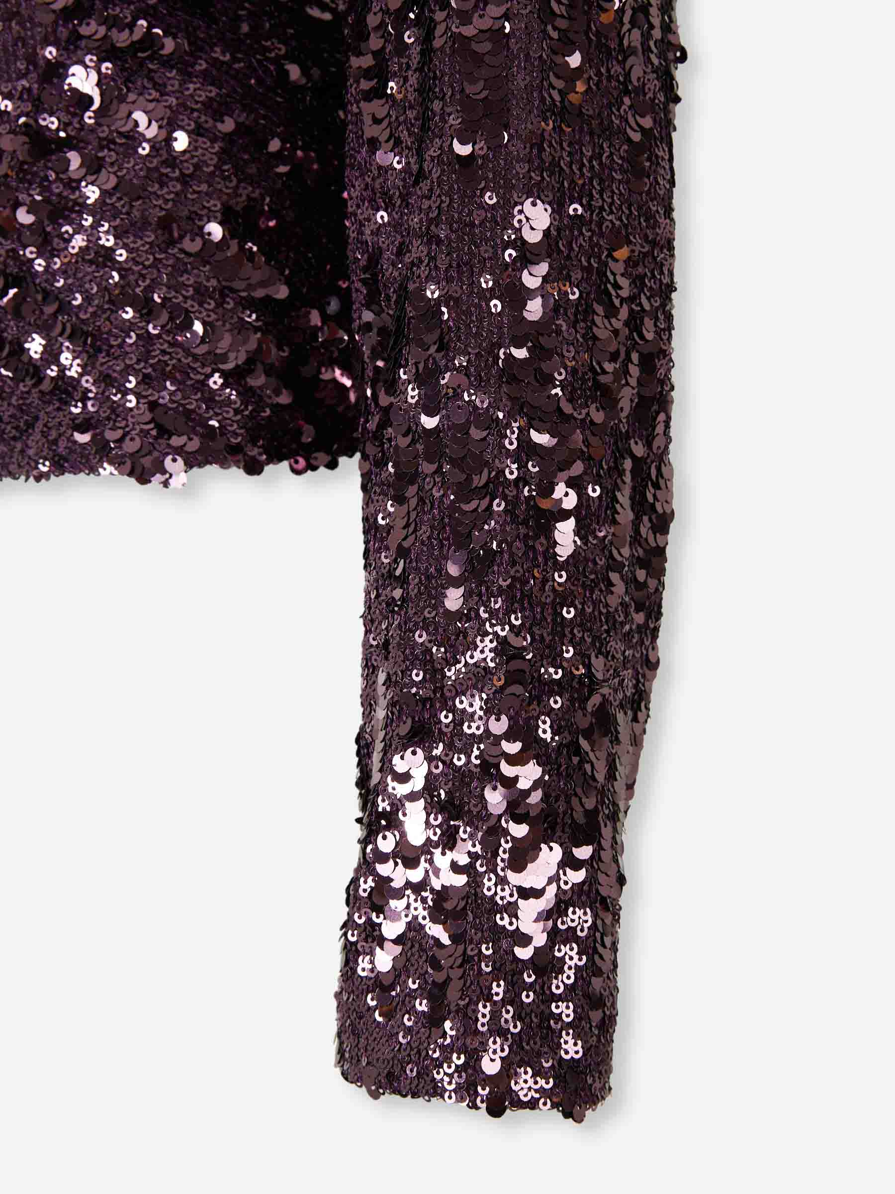 Outlet online Rabanne Mujer Top Sequin color Violeta sku 703-002466 01 - Foto 5