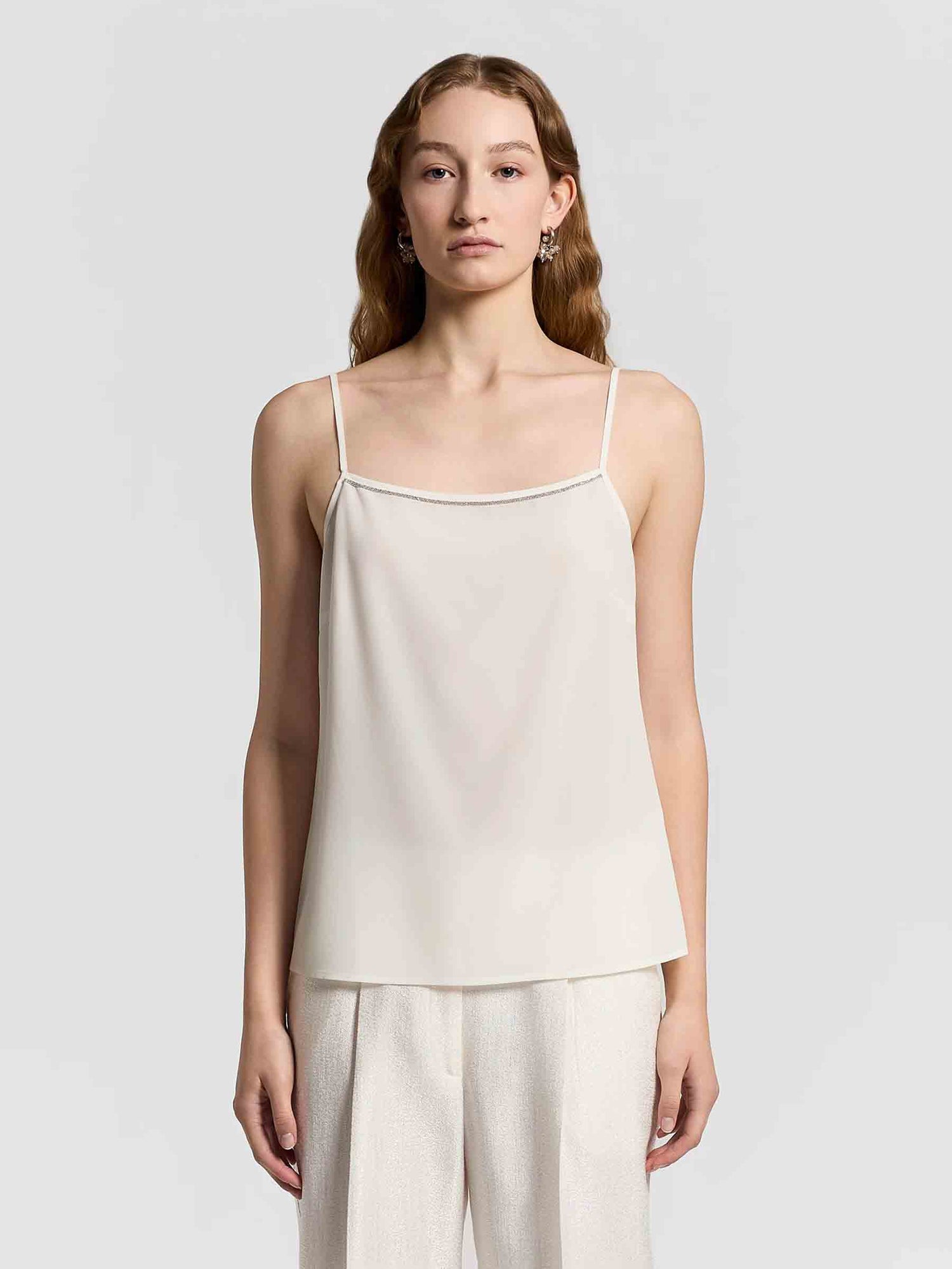 Outlet online Peserico Mujer Camiseta Tirantes Seda color Blanco sku 703-002520 01 - Foto 1