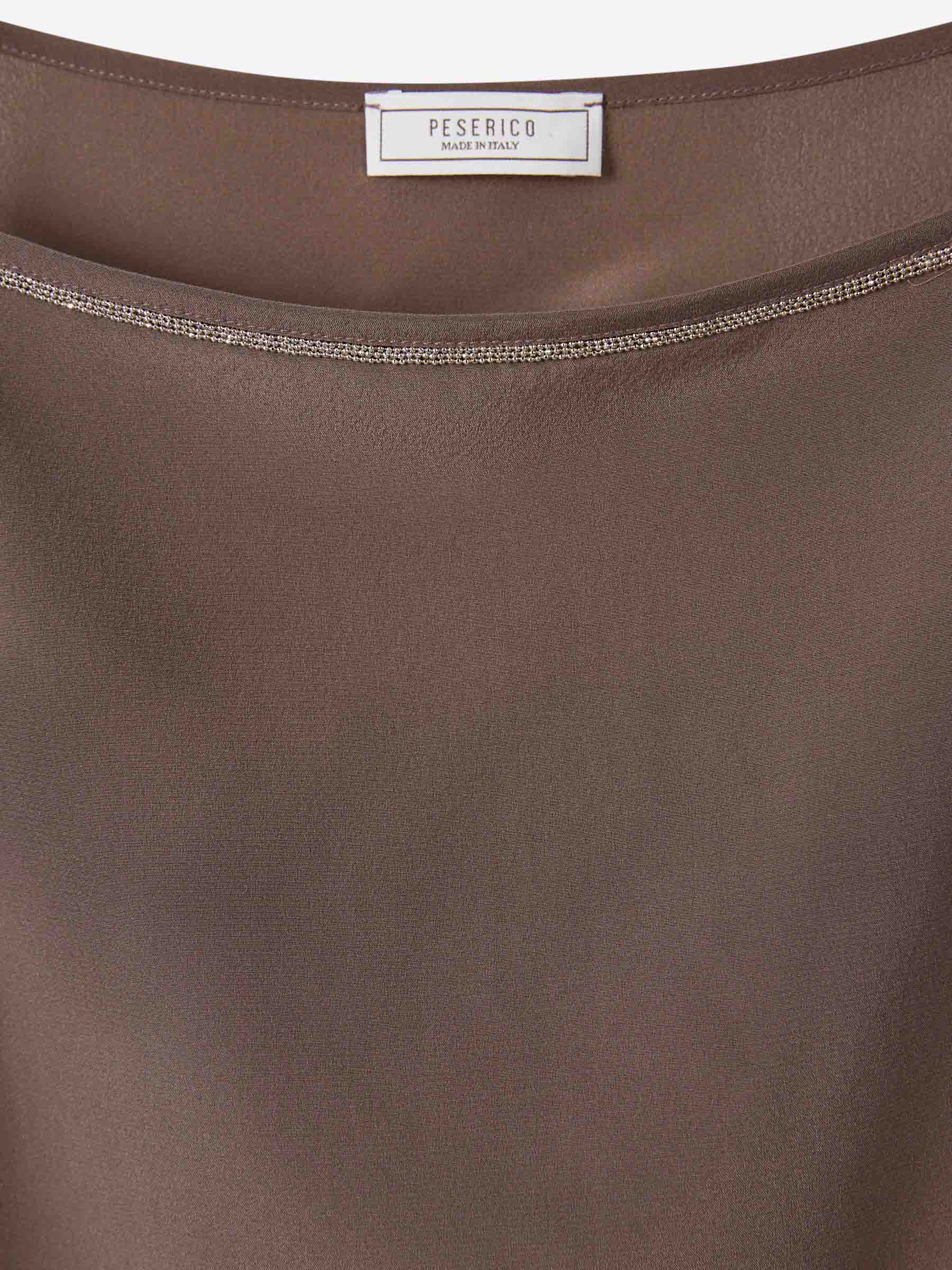 Outlet online Peserico Mujer Camiseta Tirantes Seda color Marrón sku 703-002520 02 - Foto 3