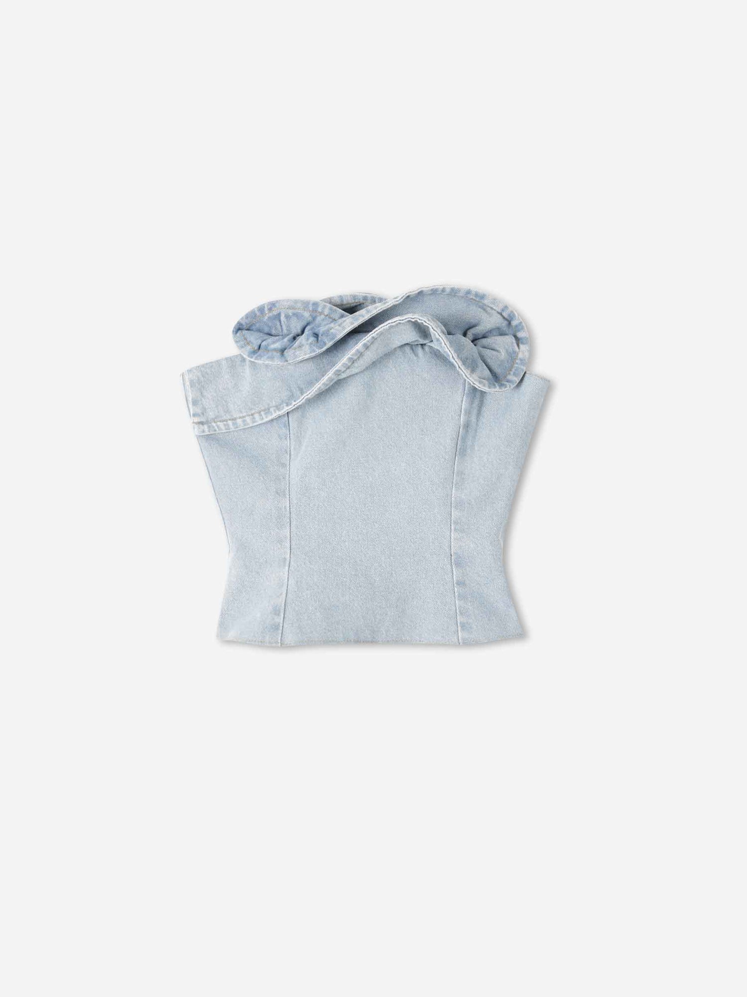 Magda Butrym Mujer Barcelona Top Denim Volante color Azul Denim Claro sku 703-002556 01 - Foto 1