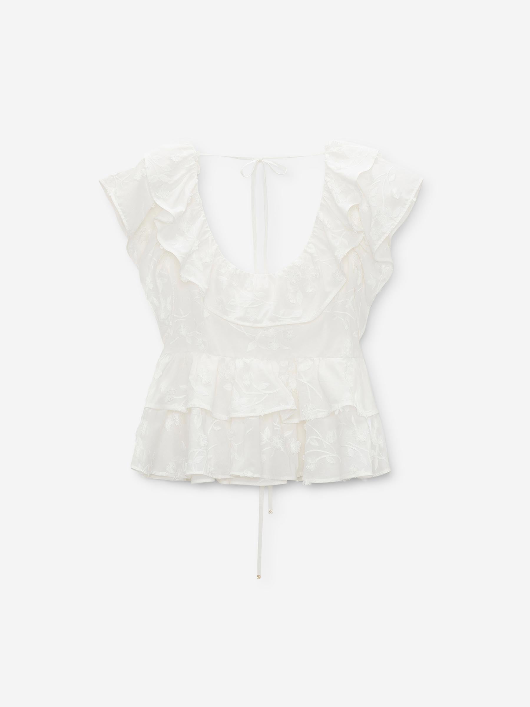 Dorothee Schumacher Mujer Barcelona Top Volantes Algodón color Blanco sku 703-002575 01 - Foto 1