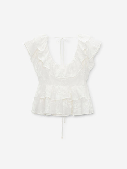 Dorothee Schumacher Mujer Barcelona Top Volantes Algodón color Blanco sku 703-002575 01 - Foto 1