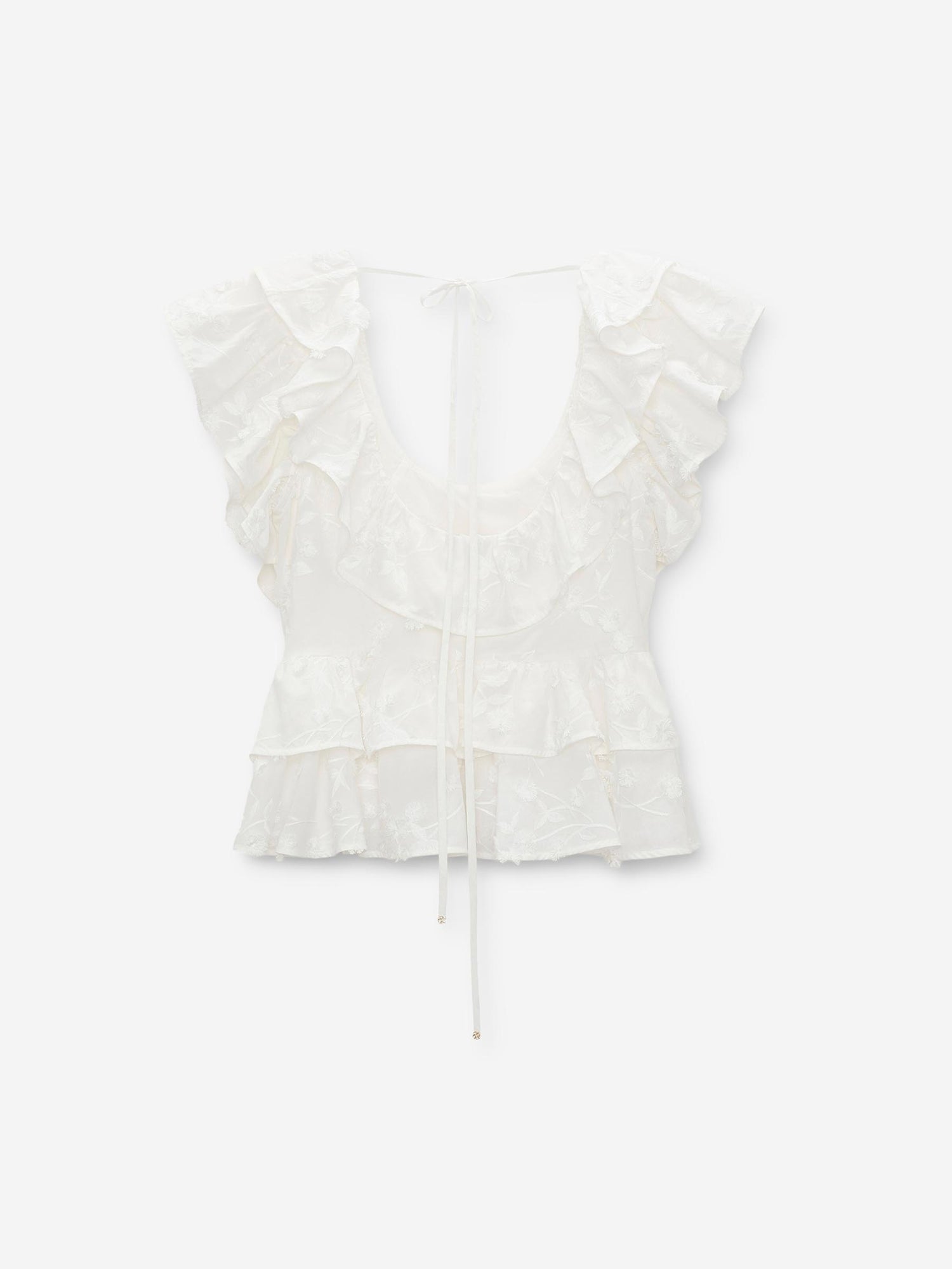 Dorothee Schumacher Mujer Barcelona Top Volantes Algodón color Blanco sku 703-002575 01 - Foto 3