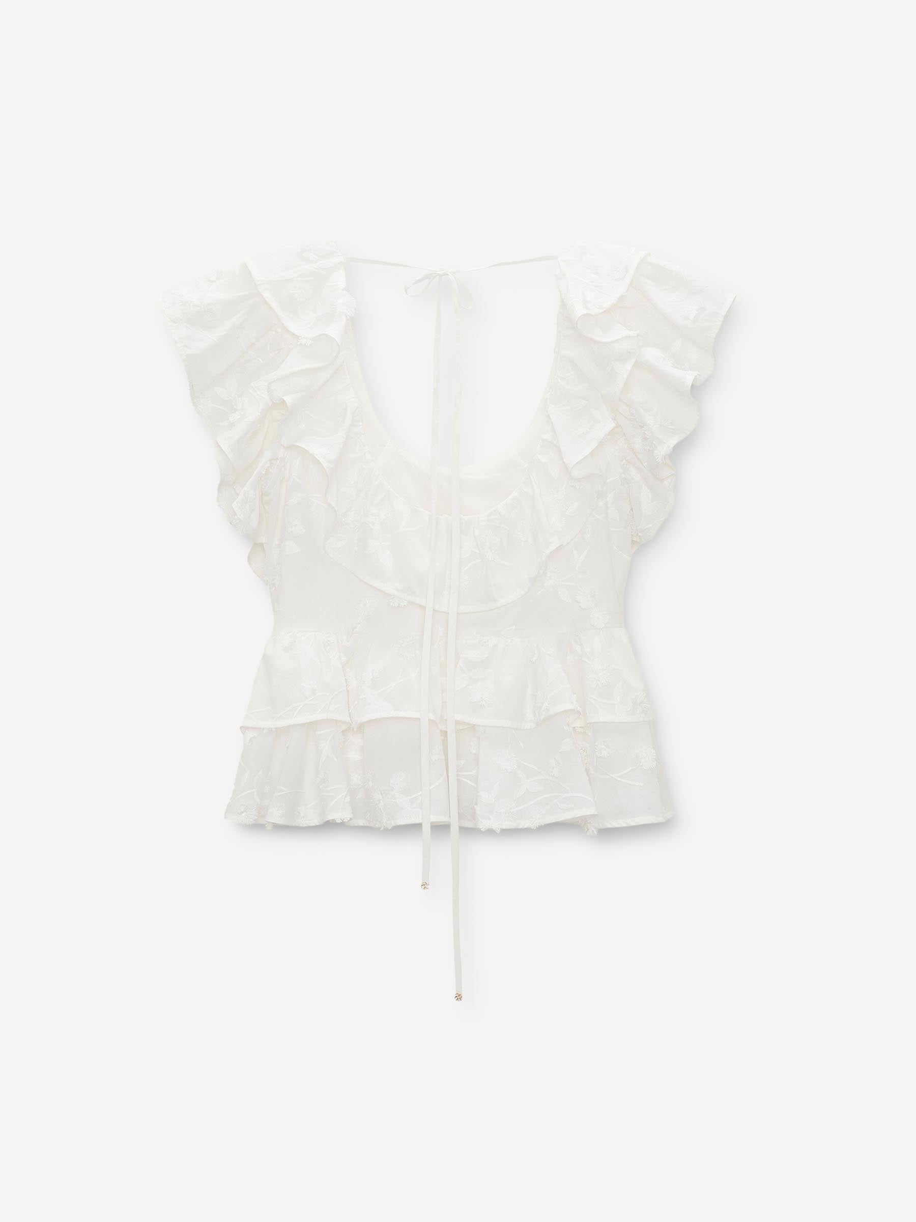 Dorothee Schumacher Mujer Barcelona Top Volantes Algodón color Blanco sku 703-002575 01 - Foto 3