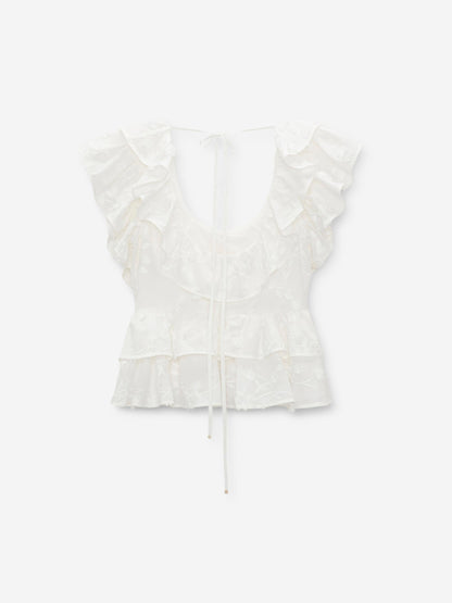 Dorothee Schumacher Mujer Barcelona Top Volantes Algodón color Blanco sku 703-002575 01 - Foto 3
