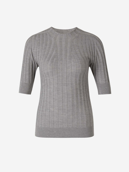 Outlet online Peserico Mujer Jersey Punto Canalé color Gris Claro sku 711-003070 01 - Foto 1