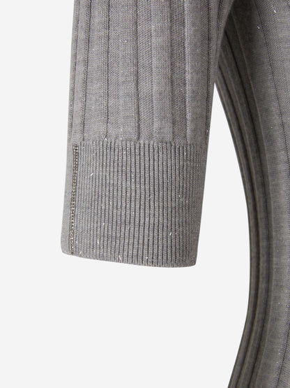 Outlet online Peserico Mujer Jersey Punto Canalé color Gris Claro sku 711-003070 01 - Foto 4
