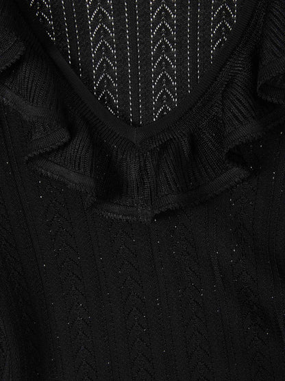 Outlet online Zimmermann Mujer Jersey Punto Volantes color Negro sku 711-003100 01 - Foto 3