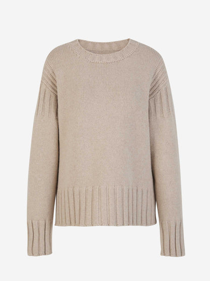 Outlet online Jil Sander Mujer Jersey Punto Cashmere color Crema sku 711-003111 01 - Foto 1